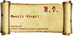 Meszli Virgil névjegykártya